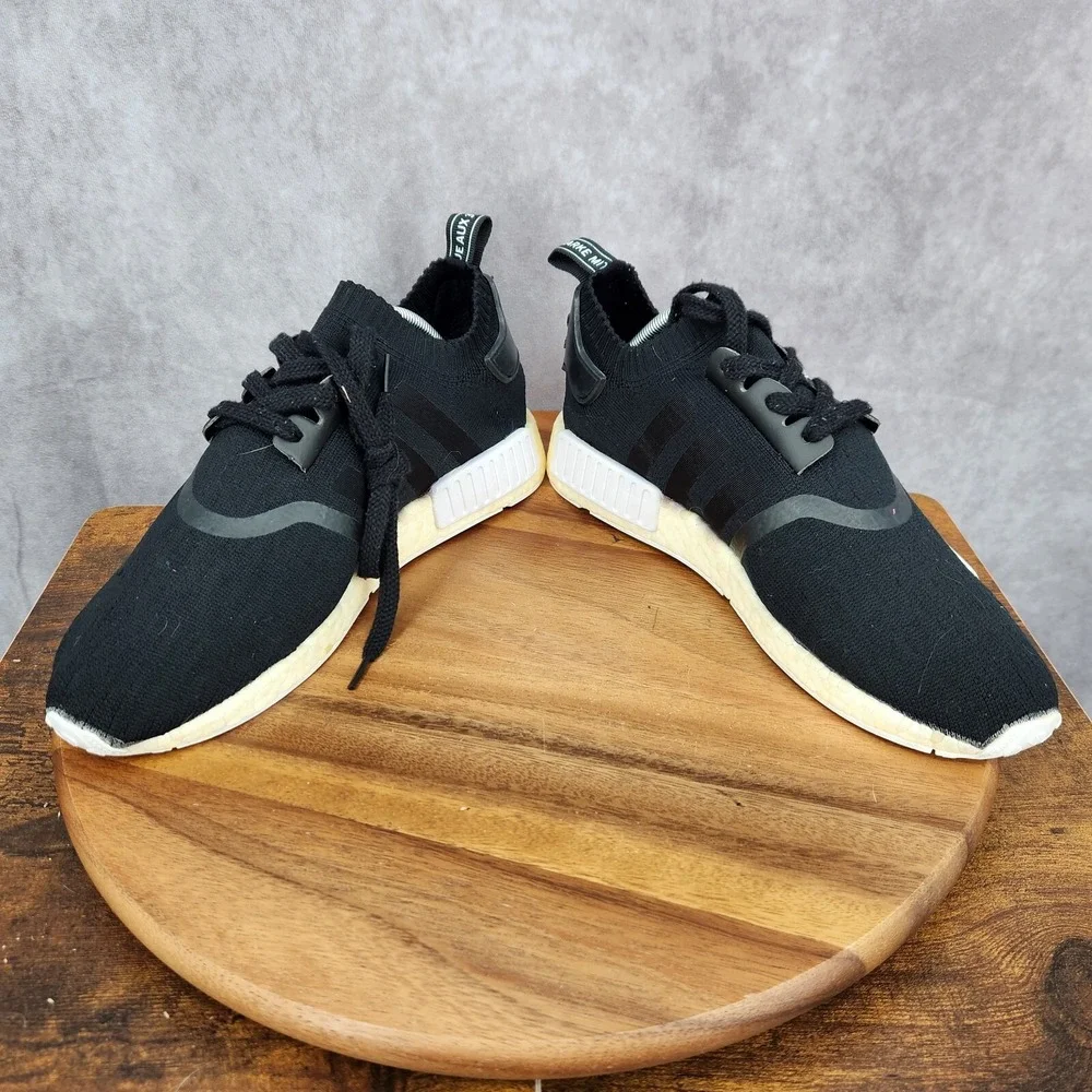 Adidas NMD R1 Primeknit Sneakers Mens 9 Black‎ Low Top Casual Shoes S81848